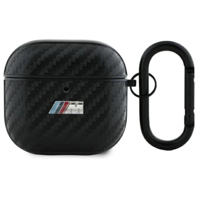 BMW BMA4CMPUCA AirPods 4 cover Juodas/Juodas PU Carbon M Collection