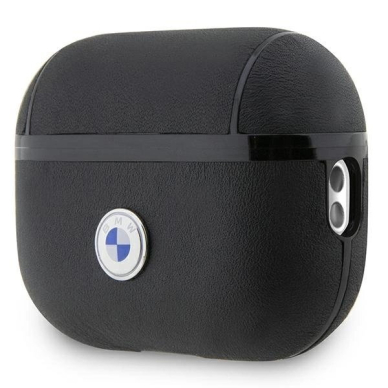 BMW BMAP2SSLBK AirPods Pro 2 (2022/2023) cover Juodas/Juodas Geniune Odinis Sidabrinis Logo 2