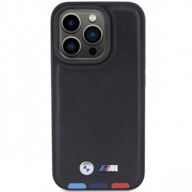 Originalus BMW dėklas BMHCP15L22PTDK iPhone 15 Pro 6.1 Juodas Leather Stamp Tricolor 2 Originalus BMW dėklas BMHCP15L22PTDK iPhone 15 Pro 6.1 Juodas Leather Stamp Tricolor 2