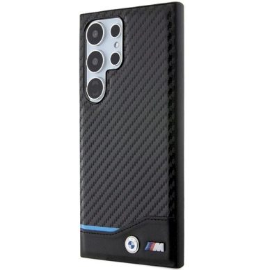 Galaxy S24 Ultra BMW BMHCS24L22NBCK dėklas – juodas, odinis, Carbon 1