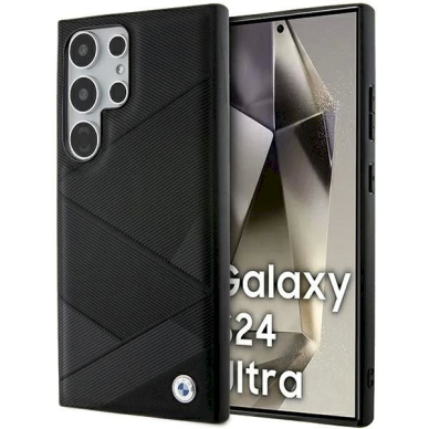 BMW BMHCS24L23RCGPK S24 Ultra S928 Juodas/Juodas Dėklas Signature Leather Crossing Lines Pattern BMW BMHCS24L23RCGPK S24 Ultra S928 Juodas/Juodas Dėklas Signature Leather Crossing Lines Pattern