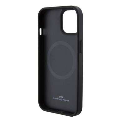 Originalus BMW dėklas BMHMP15SSLLBK iPhone 15 6.1  Juodas Magsafe hardcase Signature Logo Imprint 6