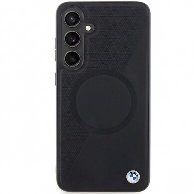BMW BMHMS24M23RTPK S24+ S926 Juodas/Juodas Dėklas Signature Leather Half Textured Circle MagSafe 2 BMW BMHMS24M23RTPK S24+ S926 Juodas/Juodas Dėklas Signature Leather Half Textured Circle MagSafe 2