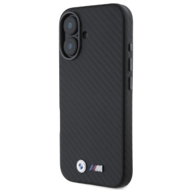 Orginalus BMW Dėklas Carbon Wrapped Metal iPhone 16 - Juodas 1 Orginalus BMW Dėklas Carbon Wrapped Metal iPhone 16 - Juodas 1