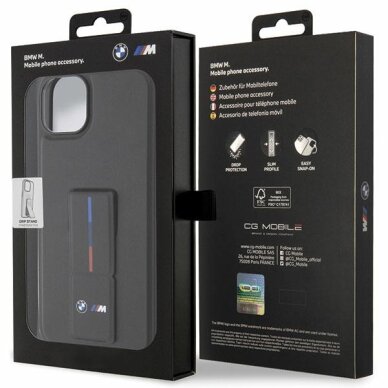 iPhone 14 Plus / 15 Plus BMW Grip Stand Hot Stamp dėklas – juodas 7