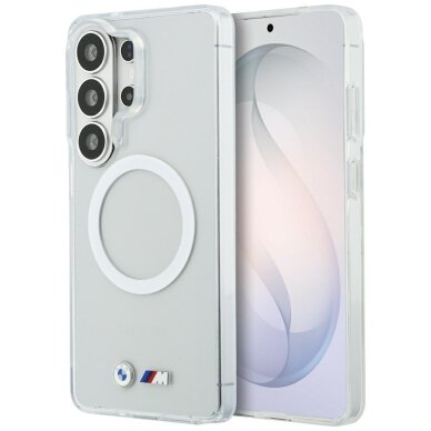 Samsung Galaxy S26 Ultra BMW IML Shockproof Metal Logo MagSafe dėklas – skaidrus