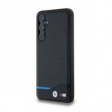BMW Leather Carbon Dėklas Samsung Galaxy A55 - Juodas 1 BMW Leather Carbon Dėklas Samsung Galaxy A55 - Juodas 1