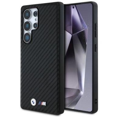 BMW Odinis Carbon MagSafe Dėklas skirtas Samsung Galaxy S25 Ultra - Juodas BMW Odinis Carbon MagSafe Dėklas skirtas Samsung Galaxy S25 Ultra - Juodas