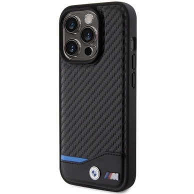 BMW Odinis Carbon MagSafe iPhone 15 Pro Max Dėklas - Juodas 1