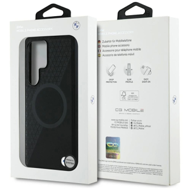 BMW Odinis Half Textured MagSafe Dėklas skirtas Samsung Galaxy S25 Ultra - Juodas 7