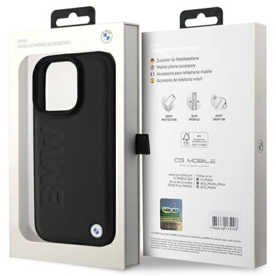 iPhone 16 Pro BMW Leather Hot Stamp dėklas - juodas 6