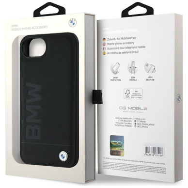 iPhone 16e – BMW Leather Hot Stamp dėklas - Juodas 7