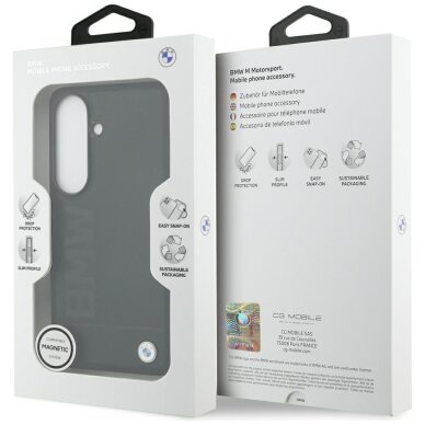 Samsung Galaxy S26 Plus BMW Leather Hot Stamp MagSafe dėklas – juodas 7