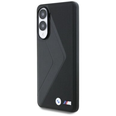 Samsung Galaxy S25 Edge dėklas BMW Leather Oversized Stripes su MagSafe – juodas 1 Samsung Galaxy S25 Edge dėklas BMW Leather Oversized Stripes su MagSafe – juodas 1