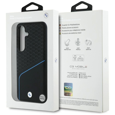 BMW Odinis Textured and Smooth MagSafe Dėklas skirtas Samsung Galaxy S25 - Juodas 7