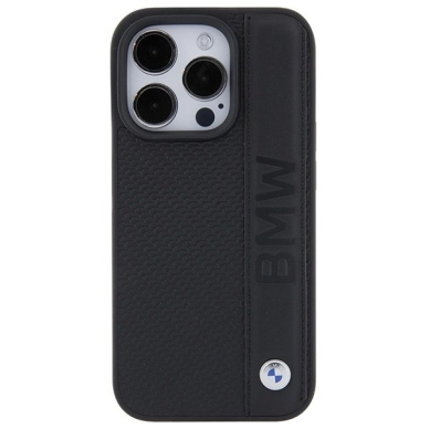 BMW Odinis Textured & Stripe iPhone 15 Pro Max Dėklas - Juodas 2