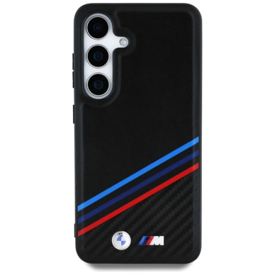 BMW Odinis Tricolor Crossing Stripes MagSafe Dėklas skirtas Samsung Galaxy S25 - Juodas 2
