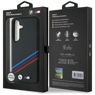 BMW Odinis Tricolor Crossing Stripes MagSafe Dėklas skirtas Samsung Galaxy S25 - Juodas 7