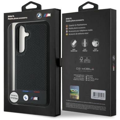 BMW Odinis Tricolor Stripe MagSafe Dėklas skirtas Samsung Galaxy S25 - Juodas 7