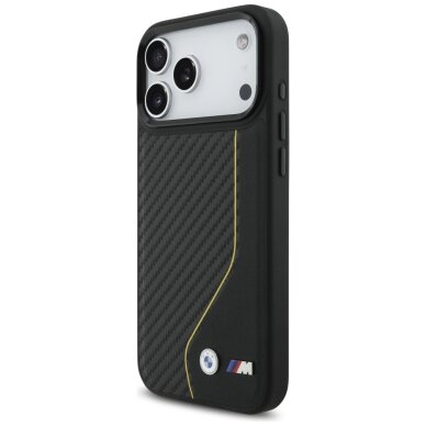 iPhone 17 Pro Max dėklas BMW M Carbon Line & Logo MagSafe – geltonas 1