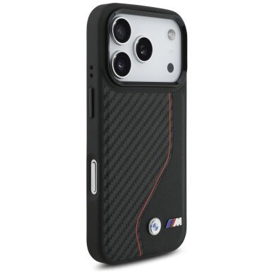iPhone 17 Pro dėklas BMW M Carbon Line & Logo, MagSafe – raudonas 3 iPhone 17 Pro dėklas BMW M Carbon Line & Logo, MagSafe – raudonas 3