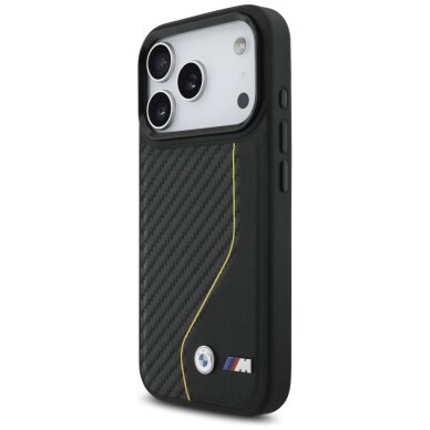 iPhone 17 Pro dėklas BMW M Carbon Line & Logo MagSafe – geltonas 1