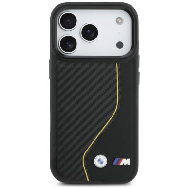 iPhone 17 Pro dėklas BMW M Carbon Line & Logo MagSafe – geltonas 2