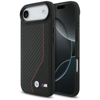iPhone Air BMW M Carbon Line & Logo dėklas su MagSafe – raudonas