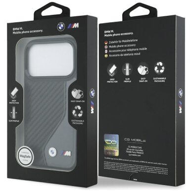 iPhone 17 Pro dėklas BMW M Carbon Logo, MagSafe – grafito 7