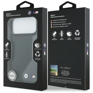 iPhone 17 Pro Max dėklas BMW M Carbon Logo, MagSafe – grafito 7 iPhone 17 Pro Max dėklas BMW M Carbon Logo, MagSafe – grafito 7