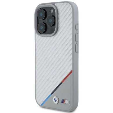 iPhone 16 Pro Max – BMW M Carbon Tricolor Line MagSafe dėklas - Pilkas 1