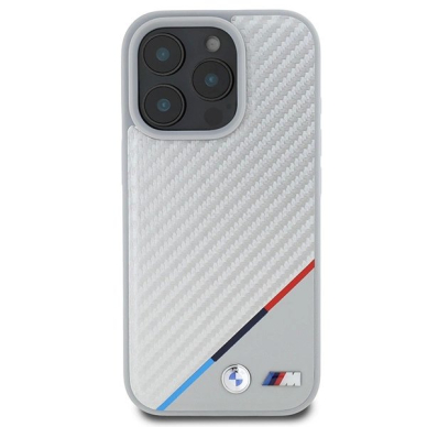 iPhone 16 Pro Max – BMW M Carbon Tricolor Line MagSafe dėklas - Pilkas 2
