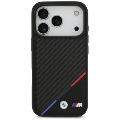 iPhone 17 Pro BMW M Carbon Tricolor Line MagSafe dėklas – juodas 2 iPhone 17 Pro BMW M Carbon Tricolor Line MagSafe dėklas – juodas 2