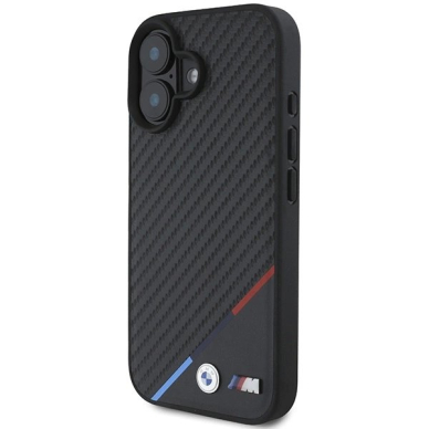 iPhone 16 – BMW M Carbon Tricolor Line MagSafe dėklas - Juodas 1