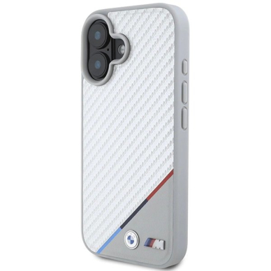 iPhone 16 – BMW M Carbon Tricolor Line MagSafe dėklas - Pilkas 1