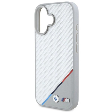 iPhone 16 – BMW M Carbon Tricolor Line MagSafe dėklas - Pilkas 5