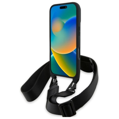 Orginalus BMW Dėklas M Edition Carbon Tricolor Lines Strap iPhone 16 Pro - Juodas 3 Orginalus BMW Dėklas M Edition Carbon Tricolor Lines Strap iPhone 16 Pro - Juodas 3
