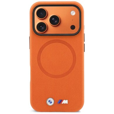 iPhone 17 Pro Max BMW M FW Metal Logo MagSafe dėklas – oranžinis 2