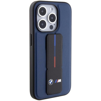 BMW M Grip Stand Bicolor Dėklas skirtas iPhone 15 Pro - navy Mėlynas 4