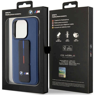 BMW M Grip Stand Bicolor Dėklas skirtas iPhone 15 Pro - navy Mėlynas 8
