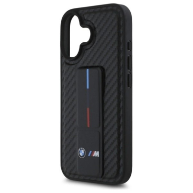 iPhone 16 – BMW M Grip Stand Smooth and Carbon dėklas - Juodas 5 iPhone 16 – BMW M Grip Stand Smooth and Carbon dėklas - Juodas 5