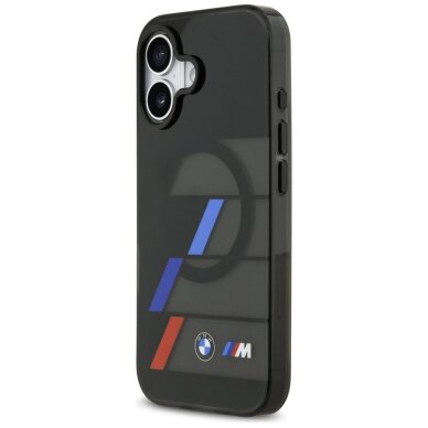 iPhone 17 BMW M IML Metal Buttons Tricolor Lines MagSafe dėklas – juodas 1