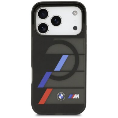 iPhone 17 Pro Max BMW M IML Metal Buttons Tricolor Lines MagSafe dėklas – juodas 2