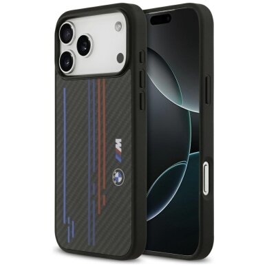 iPhone 17 Pro Max dėklas BMW M Kevlar Lines & Logo su MagSafe – juodas iPhone 17 Pro Max dėklas BMW M Kevlar Lines & Logo su MagSafe – juodas