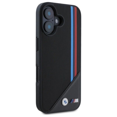 iPhone 16 BMW M Meshed Tricolor Stripes MagSafe dėklas - juodas 3 iPhone 16 BMW M Meshed Tricolor Stripes MagSafe dėklas - juodas 3