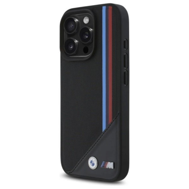 iPhone 16 Pro BMW M tinklelis MagSafe dėklas su trispalvėmis juostelėmis – juodas 1
