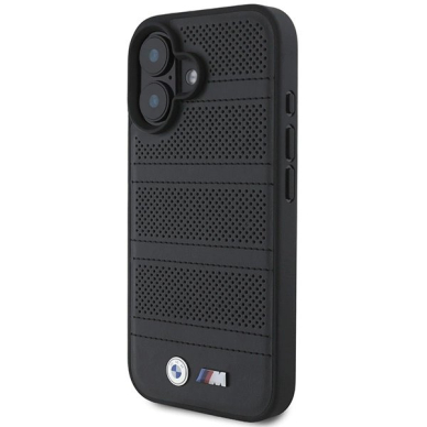 iPhone 16 – BMW M Perforated And Stitched Line MagSafe dėklas - Juodas 1