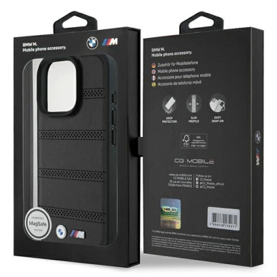iPhone 16 Pro – BMW M Perforated And Stitched Line MagSafe dėklas - Juodas 7