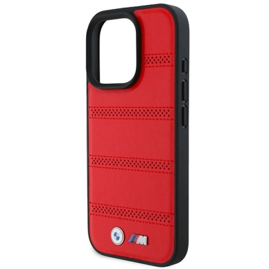 iPhone 16 Pro – BMW M Perforated And Stitched Line MagSafe dėklas - Raudonas 5