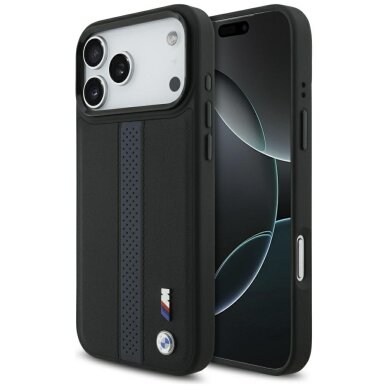 iPhone 17 Pro Max BMW M perforuoto dizaino dėklas su logotipu ir MagSafe - mėlynas iPhone 17 Pro Max BMW M perforuoto dizaino dėklas su logotipu ir MagSafe - mėlynas